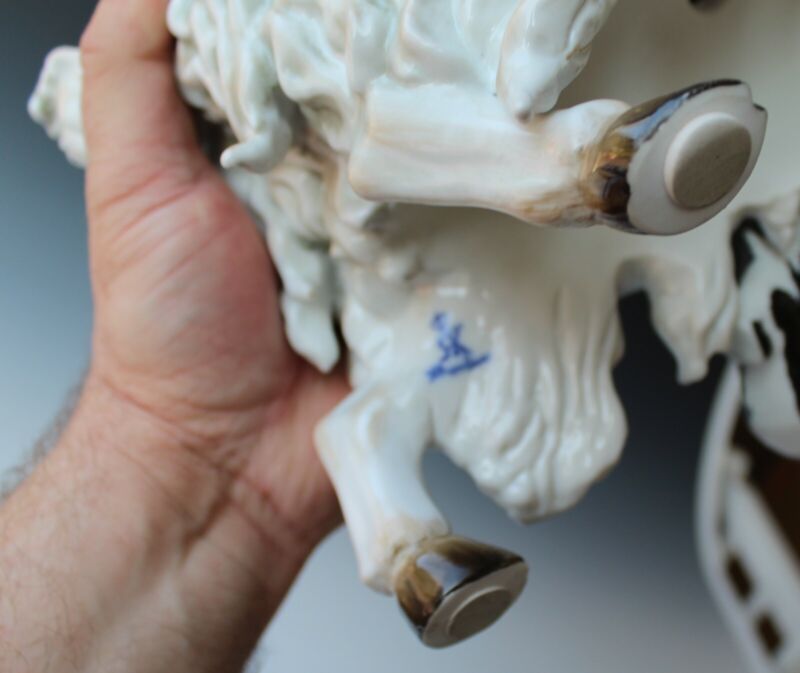very large figure - cutter on the goat - after Meissen / 41 cm! Top-
