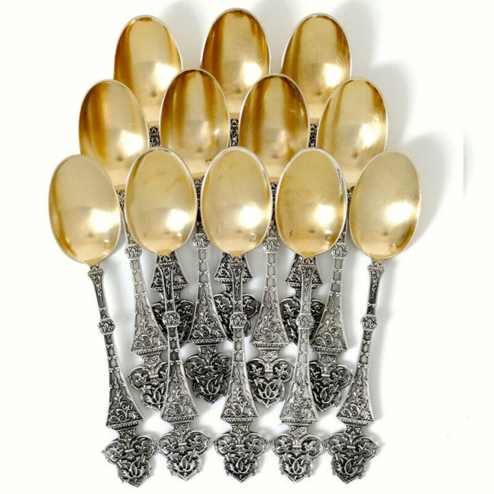 ピュイフォルカ マスターピース フランス製スターリングシルバー ティースプーンセット 12本