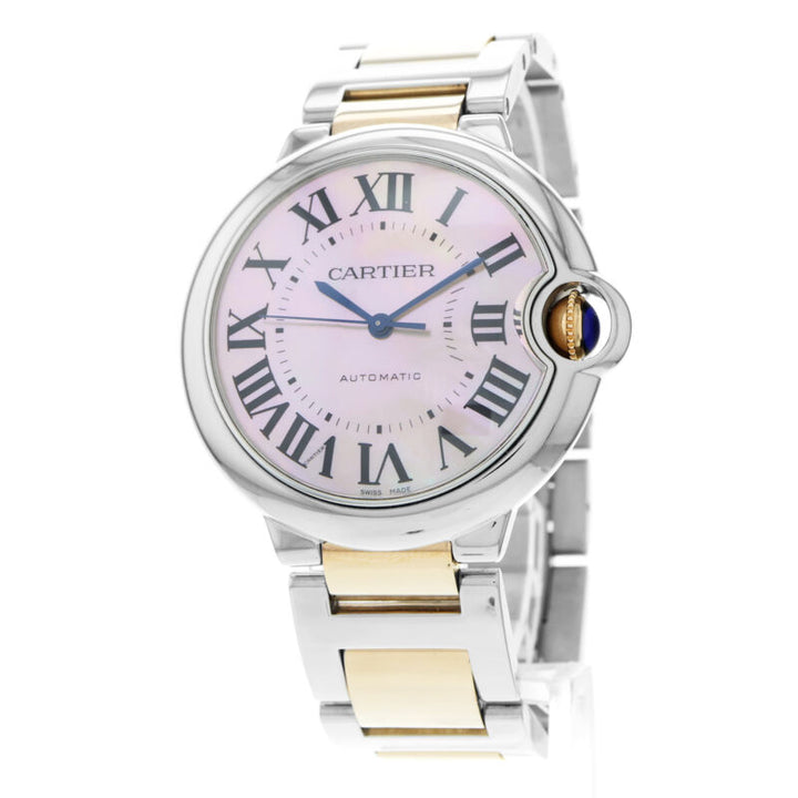 カルティエ バロンブルー スチール＆ローズゴールド 自動巻き腕時計 W6920033