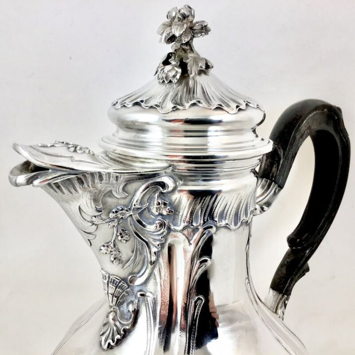 ピュイフォルカ パリ アンティーク 19世紀 フランス 希少 ルイ15世 シルバーコーヒーサービス  1450g