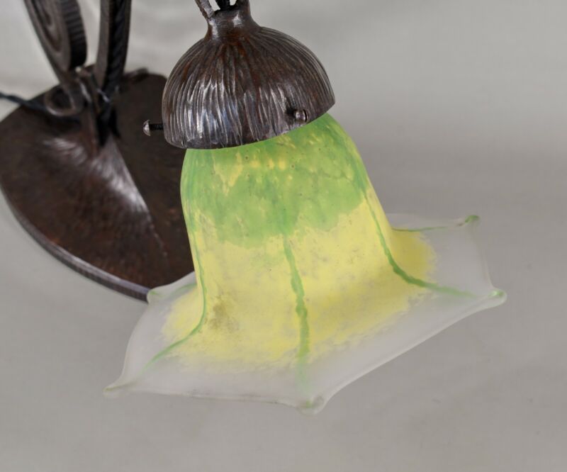 ドーム兄弟（ドームナンシー）希少なフランス製アールデコランプ　1930年　錬鉄製　ピアノランプ