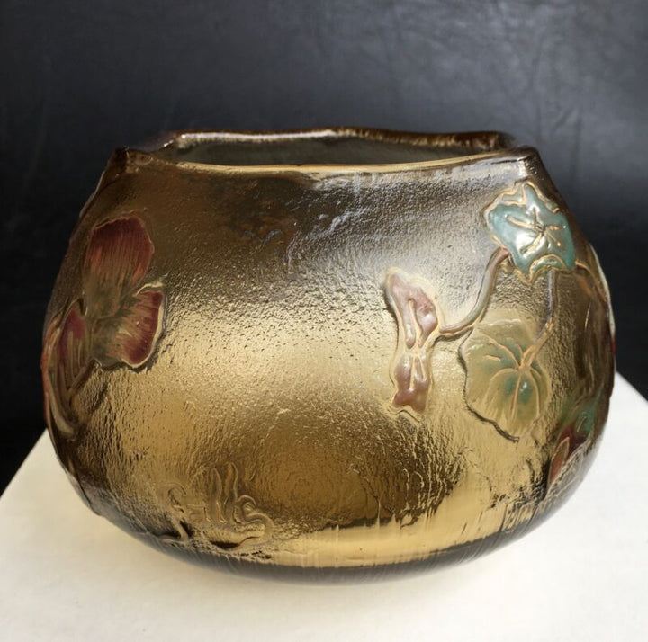 エミールガレの初期作品　キンレンカの花のボウル型花瓶