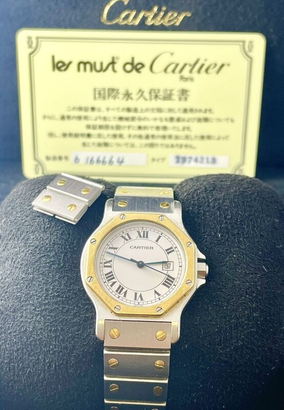 Cartier Santos Octagon 30mm Ladies 18k Yellow Gold & Steel Automatic Watch187902