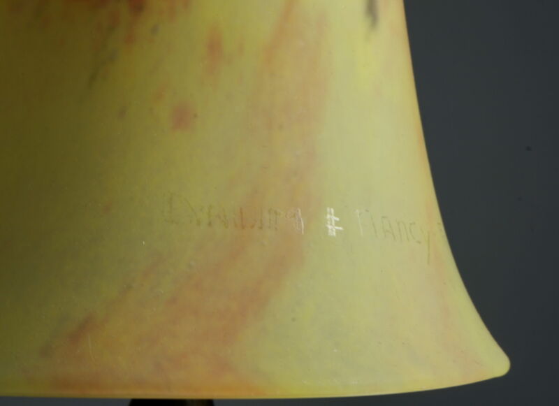 E. ゴティエ＆ドーム兄弟　ペアのフランス製アールデコランプ　1925年　1930年　錬鉄製