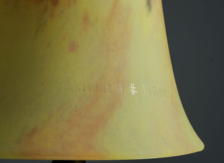 E. ゴティエ＆ドーム兄弟　ペアのフランス製アールデコランプ　1925年　1930年　錬鉄製