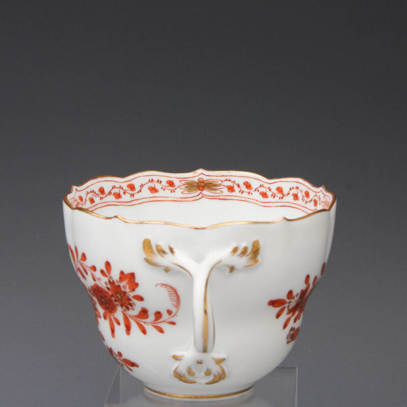 マイセン コーヒーサービス  1924年 インドの花　コーラルレッドペインティング