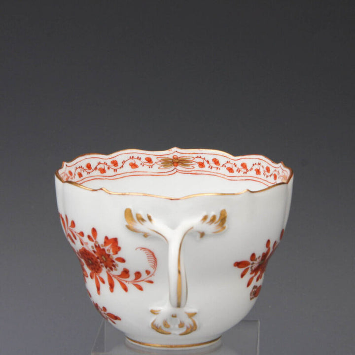 マイセン コーヒーサービス  1924年 インドの花　コーラルレッドペインティング