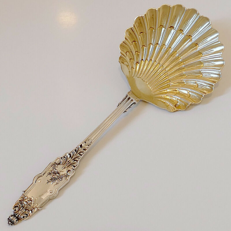 ピュイフォルカ フランス製スターリングシルバー 18K ゴールド ストロベリースプーン・アカンサス