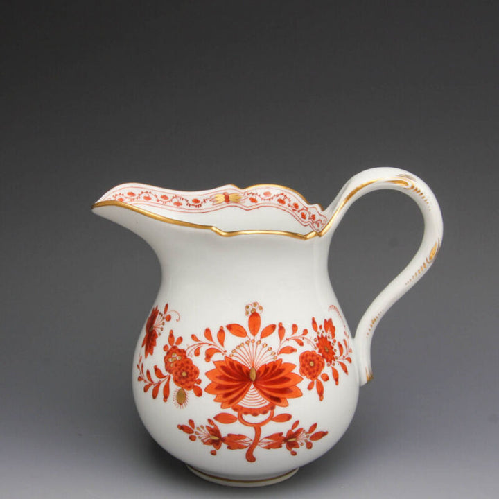 マイセン コーヒーサービス  1924年 インドの花　コーラルレッドペインティング