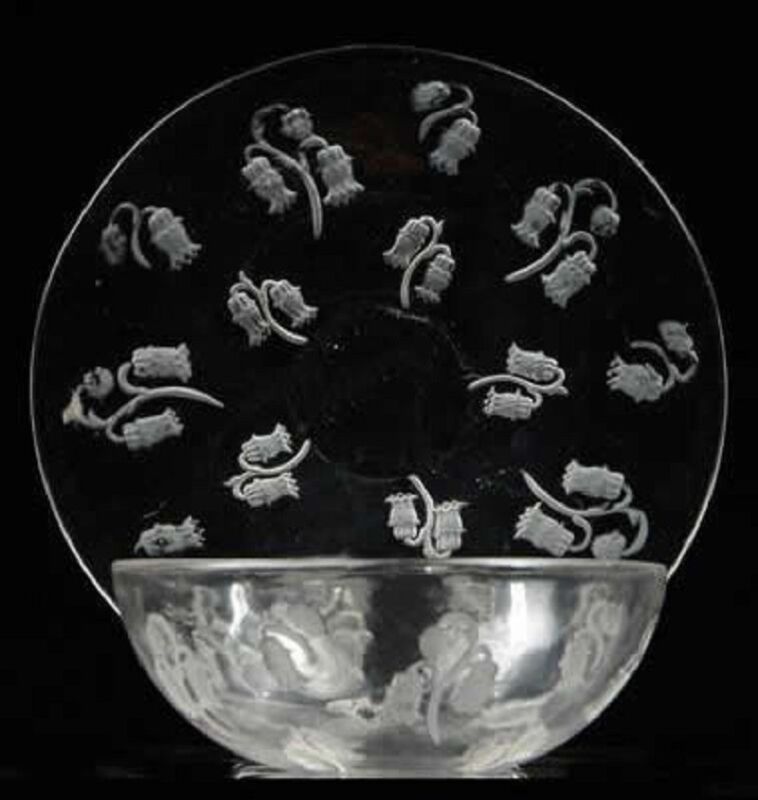 René LALIQUE (1860-1945): bowl and plate "Campana"-