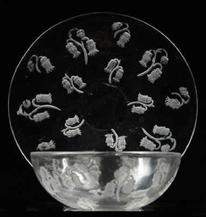 René LALIQUE (1860-1945): bowl and plate "Campana"-