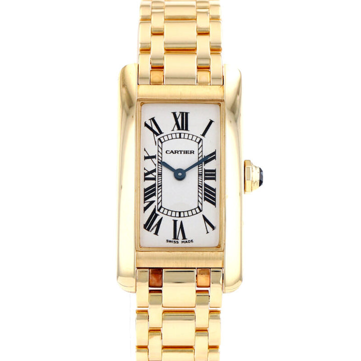 カルティエ タンク アメリカン イエローゴールド クオーツウォッチ W26015K2