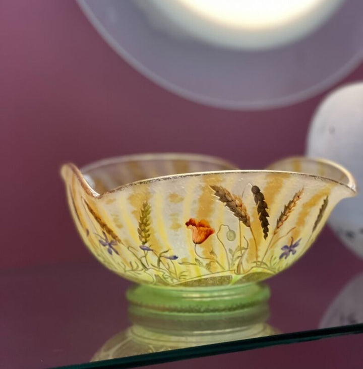 ドーム兄弟（ドームナンシー）ヒヤシンスとポピーの花と麦のコンポート型花瓶