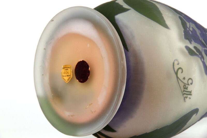 大型】オールドニッポン 約30㎝ 芥子紋花瓶 アールヌーボー 金盛り ポピー