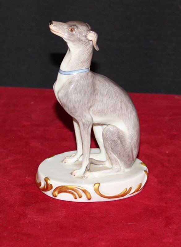 アンティーク マイセン人形 犬 グレイハウンドドッグ 19世紀