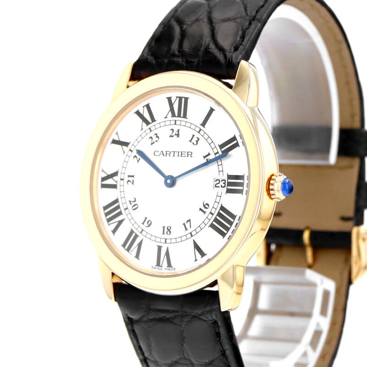 カルティエ ロンド ソロ ドゥ カルティ イエローゴールド クォーツウォッチ W6700455 日付表示機能