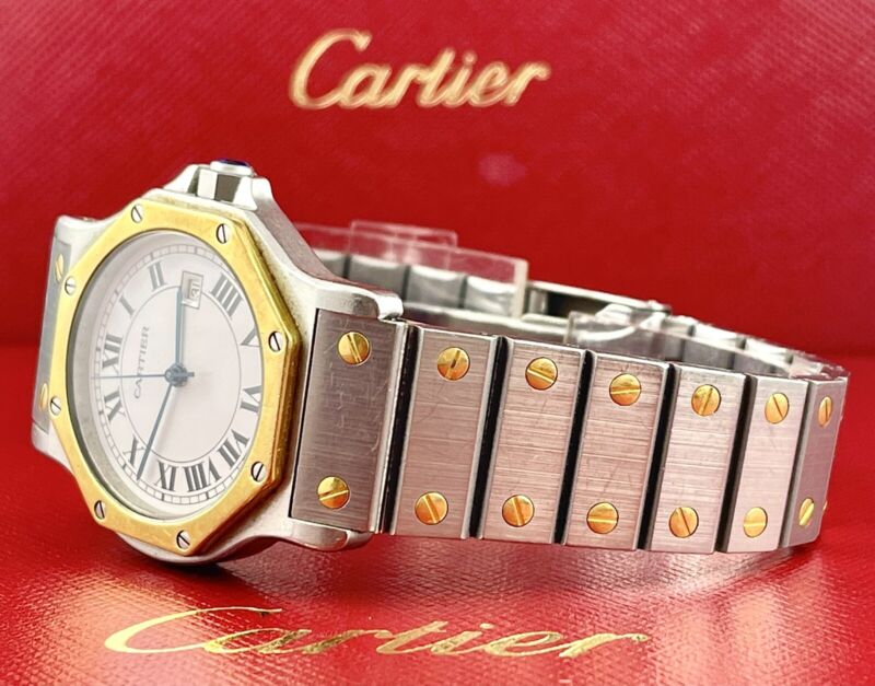 Cartier Santos Octagon 30mm Ladies 18k Yellow Gold & Steel Automatic Watch187902