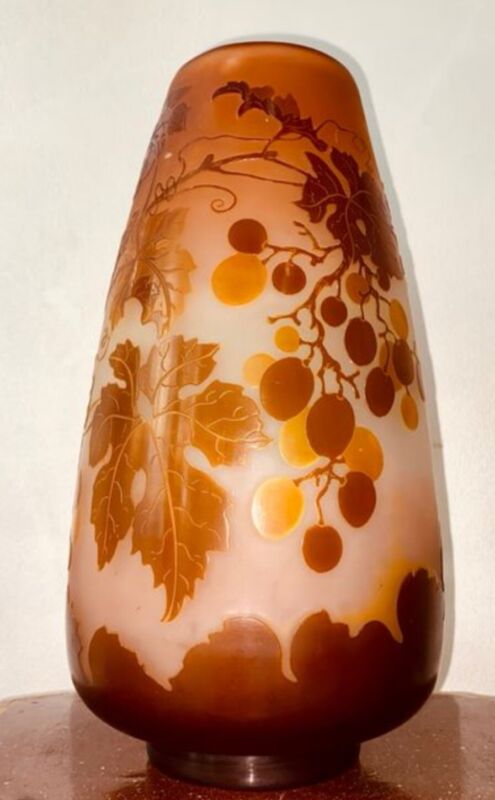 エミールガレ　山葡萄（ブドウ）の花瓶　スターガレ時代の作品
