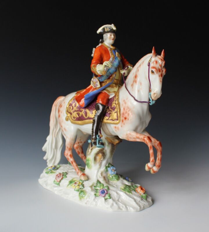 マイセン人形 フィギュリン 馬に乗ったアウグスト3世 1796年頃