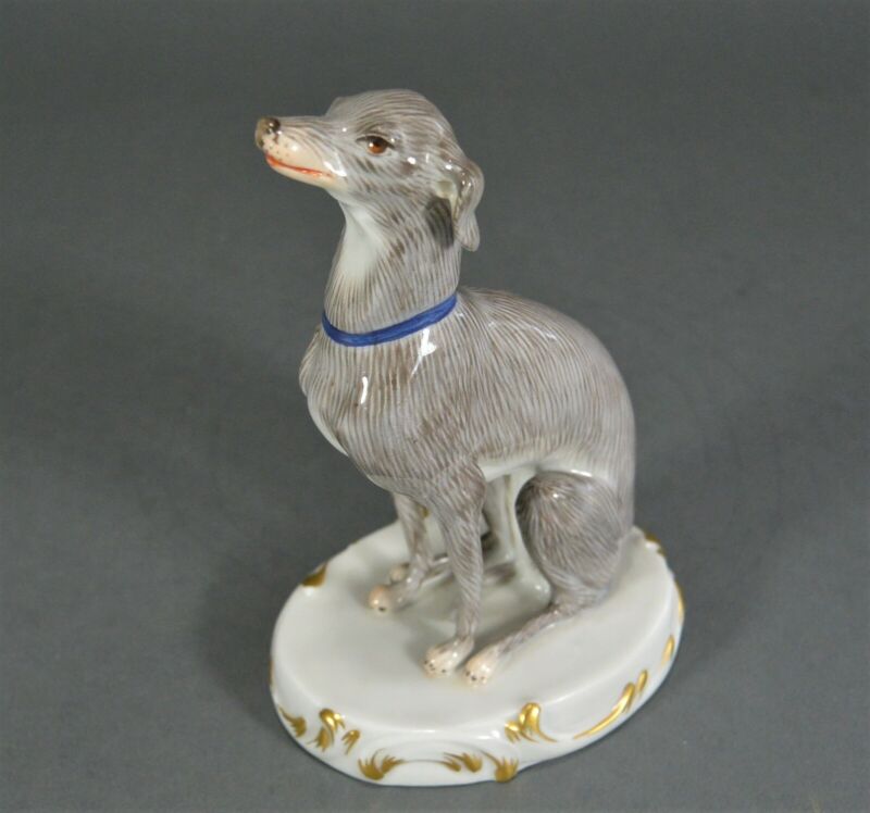 マイセン人形（フィギュリン）イングリッシュ・グレイハウンド犬の置物