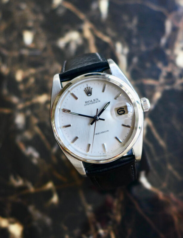 A BEAUTIFUL GENTS VINTAGE 1962 ROLEX OYSTER DATE 34mm WRISTWATCH STEEL REF. 6694