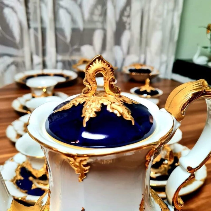 Meissen B-Shape Magnificent Porcelain Coffee Service for 6 People-