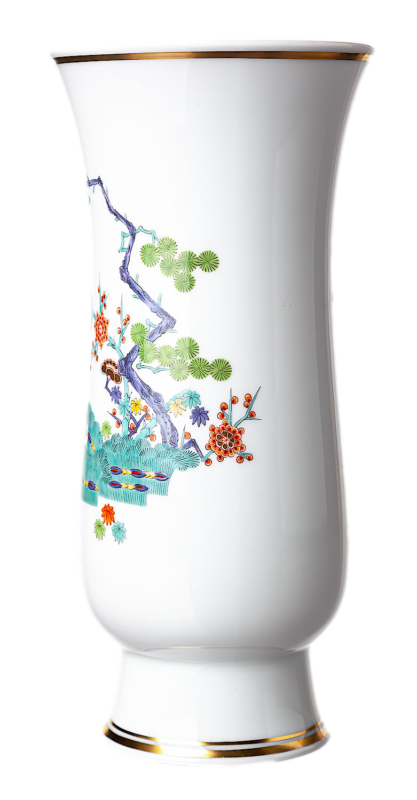 マイセン ドライ・フロインド装飾の壷型花瓶 一級品 1986年 21 cm