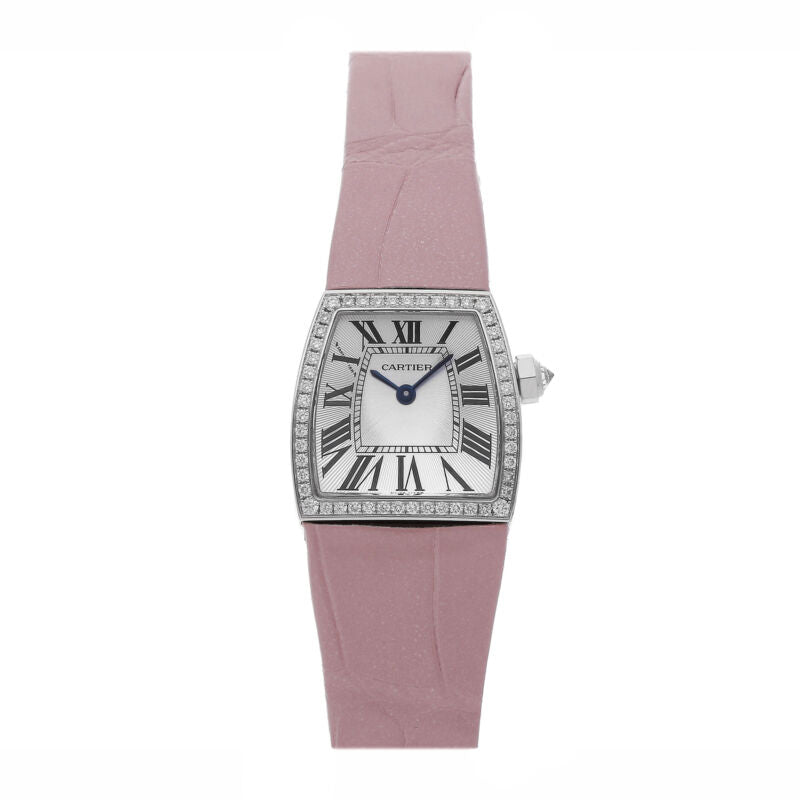 Cartier La Dona Quartz 22mm 18k White Gold Ladies Strap Watch WE600351