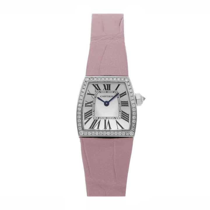Cartier La Dona Quartz 22mm 18k White Gold Ladies Strap Watch WE600351