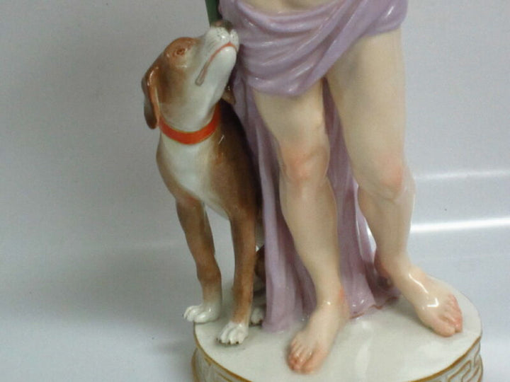 マイセン人形（フィギュリン）男性と犬の置物