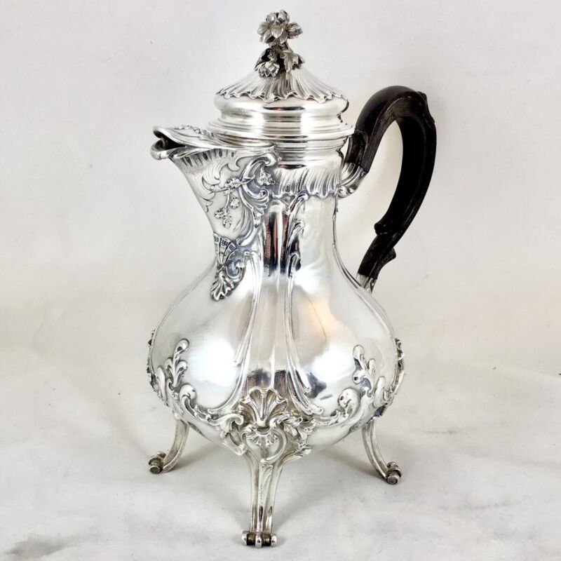 ピュイフォルカ パリ アンティーク 19世紀 フランス 希少 ルイ15世 シルバーコーヒーサービス  1450g