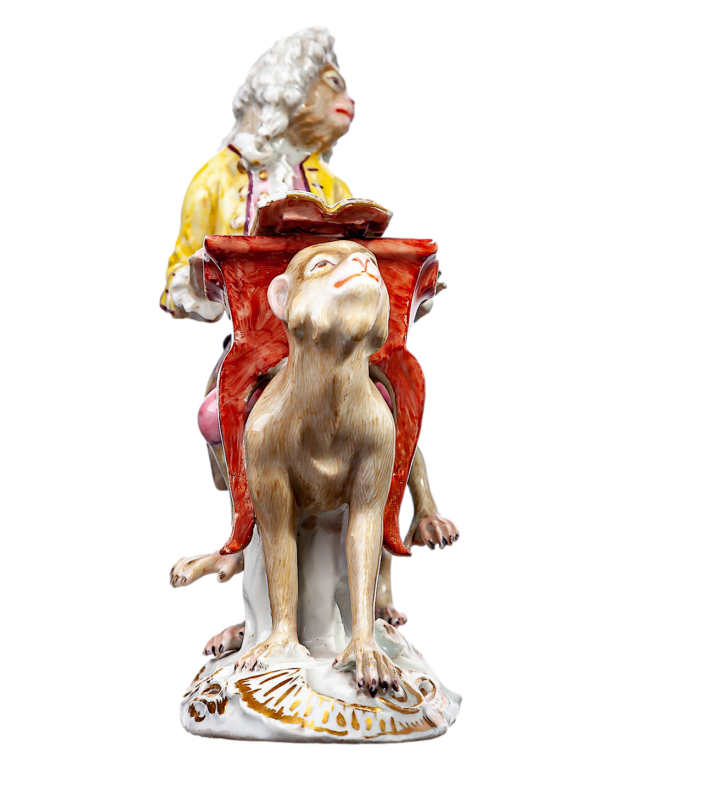 マイセン人形  「ピアノ弾きの猿」  モンキーチャペルシリーズ  一級品 No.19 1740-50年 レア