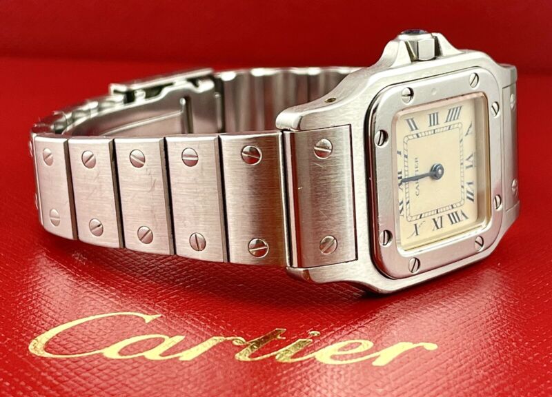 Cartier 24mm Santos Galbee Ladies Stainless Steel Quartz Watch Ref 00625