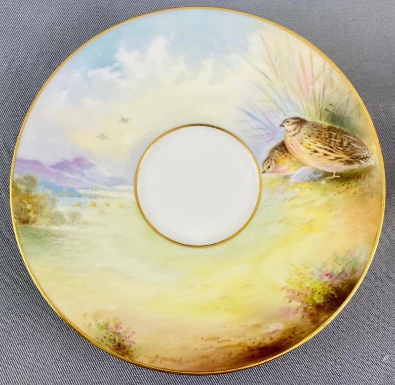 Vintage Trio~ Minton~c1960~#H5107 Quail Signed A.Holland Cup Saucer Side Plate