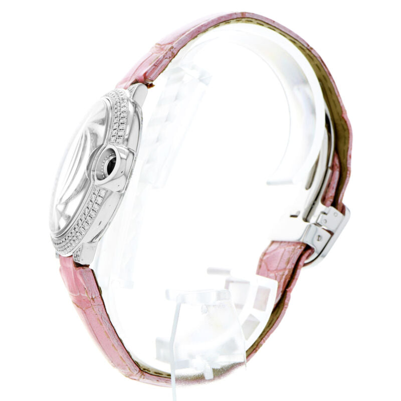 Cartier Ballon Bleu WE902042 3262 Factory Pave Diamond 18k 36mm White Gold Watch