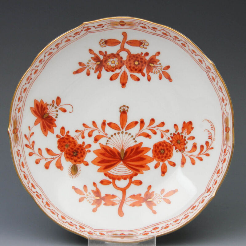 マイセン コーヒーサービス  1924年 インドの花　コーラルレッドペインティング