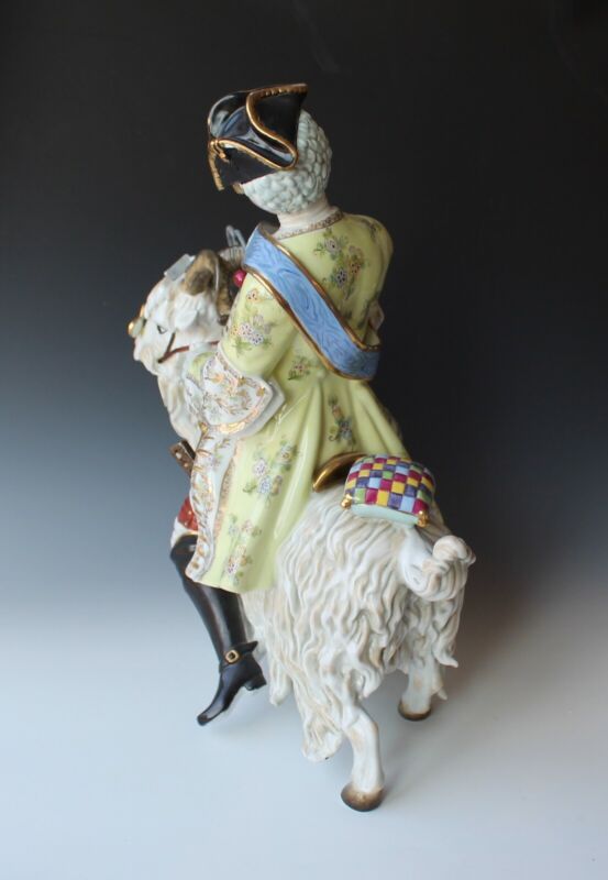 very large figure - cutter on the goat - after Meissen / 41 cm! Top-