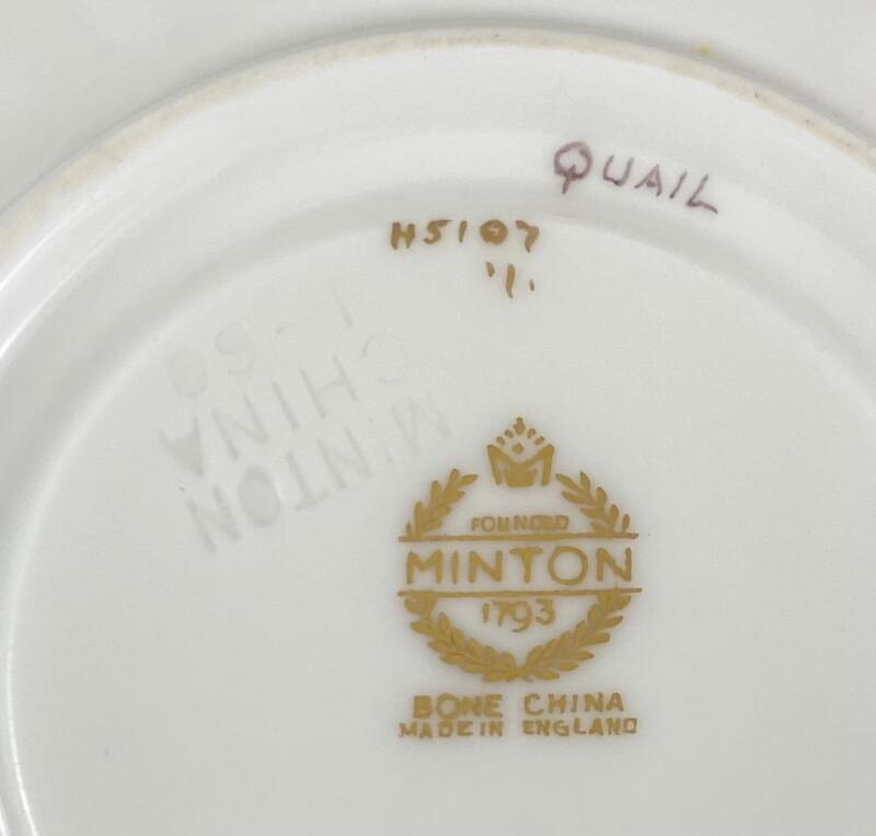 Vintage Trio~ Minton~c1960~#H5107 Quail Signed A.Holland Cup Saucer Side Plate