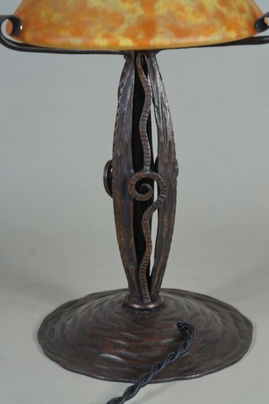 メネディー＆ドーム兄弟　フランス製アールデコランプ　1930年　錬鉄製