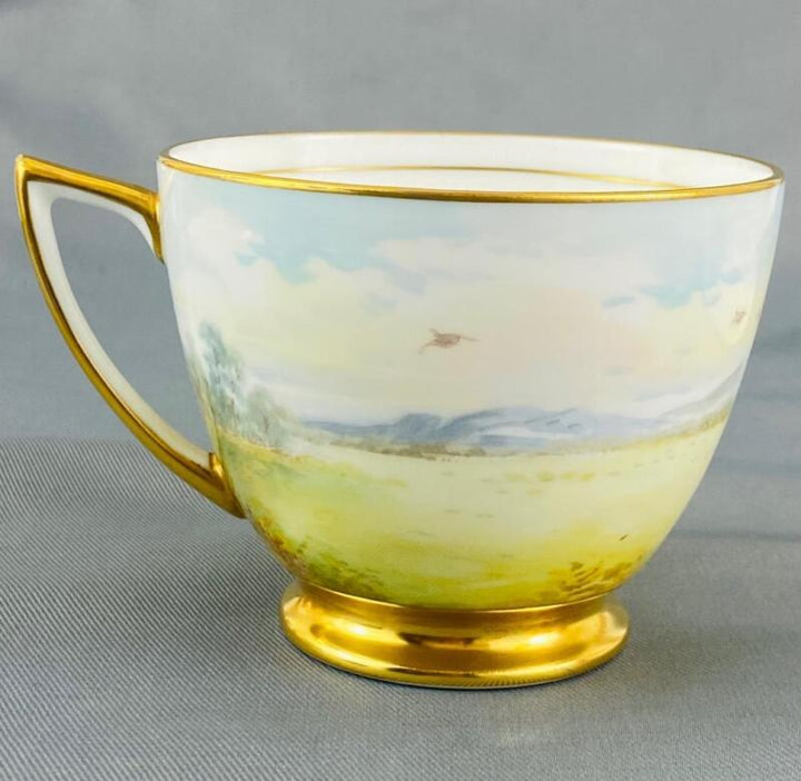 Vintage Trio~ Minton~c1960~#H5107 Quail Signed A.Holland Cup Saucer Side Plate