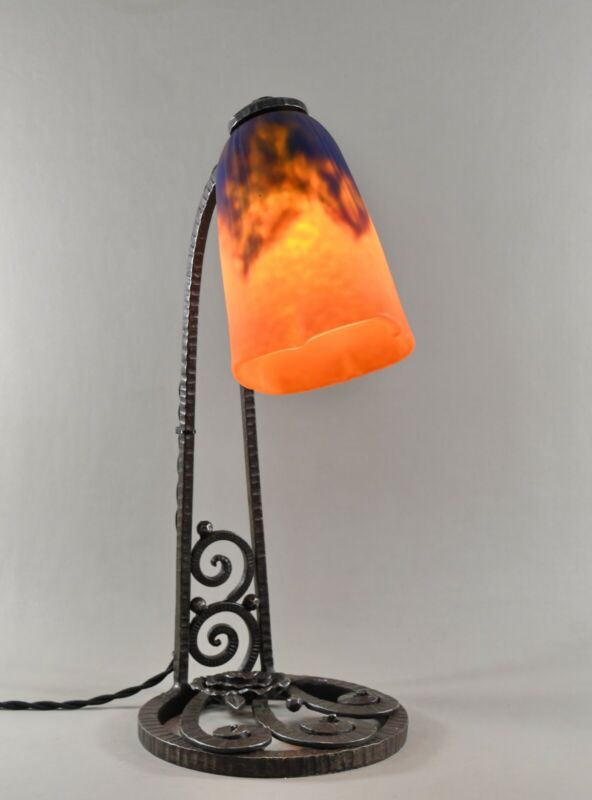 ドーム兄弟　希少なフランス製アールデコランプ　1930年　錬鉄製