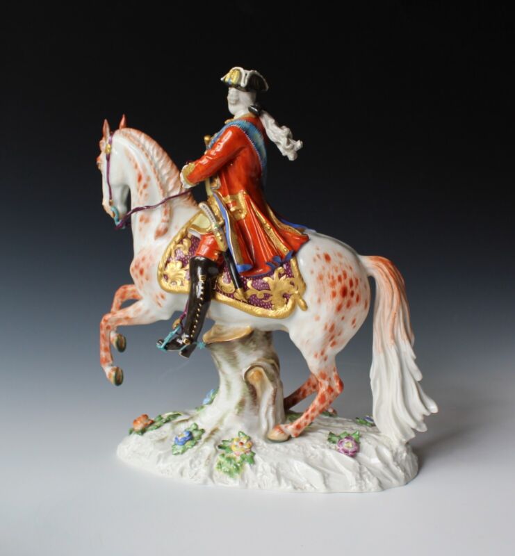 マイセン人形 フィギュリン 馬に乗ったアウグスト3世 1796年頃