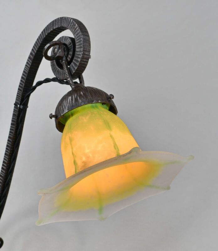 ドーム兄弟（ドームナンシー）希少なフランス製アールデコランプ　1930年　錬鉄製　ピアノランプ