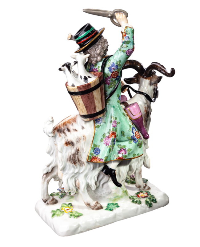 マイセン人形 「山羊に乗った仕立て屋」 by JJ.J ディーラー 一級品
