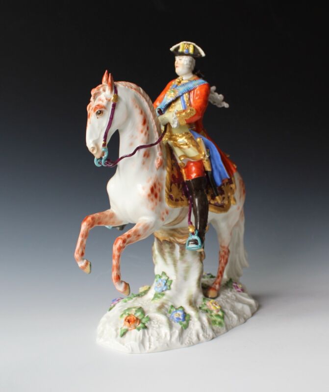マイセン人形　フィギュリン　馬に乗ったアウグスト３世　1796年頃