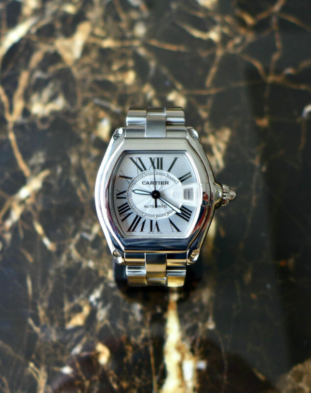 カルティエ ロードスター 自動巻き 37mm REF. 2510 腕時計 ステンレススチール