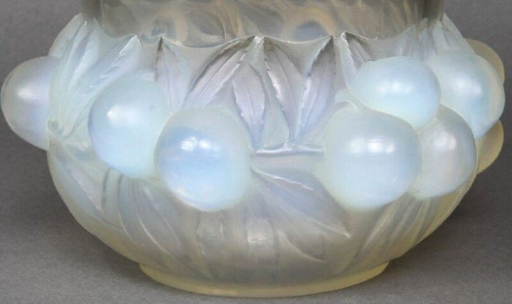 René Lalique: Opalescent ""Plums"" Vase-