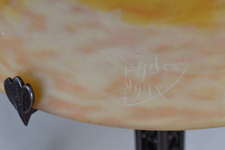 レイモンド・スュブ＆ドーム兄弟　大きなフランス製アールデコランプ　1925年　錬鉄製