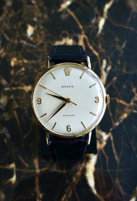 A STUNNING VINTAGE 1968 GENTS ROLEX PRECISION "COIN EDGE" IN 9k SOLID GOLD