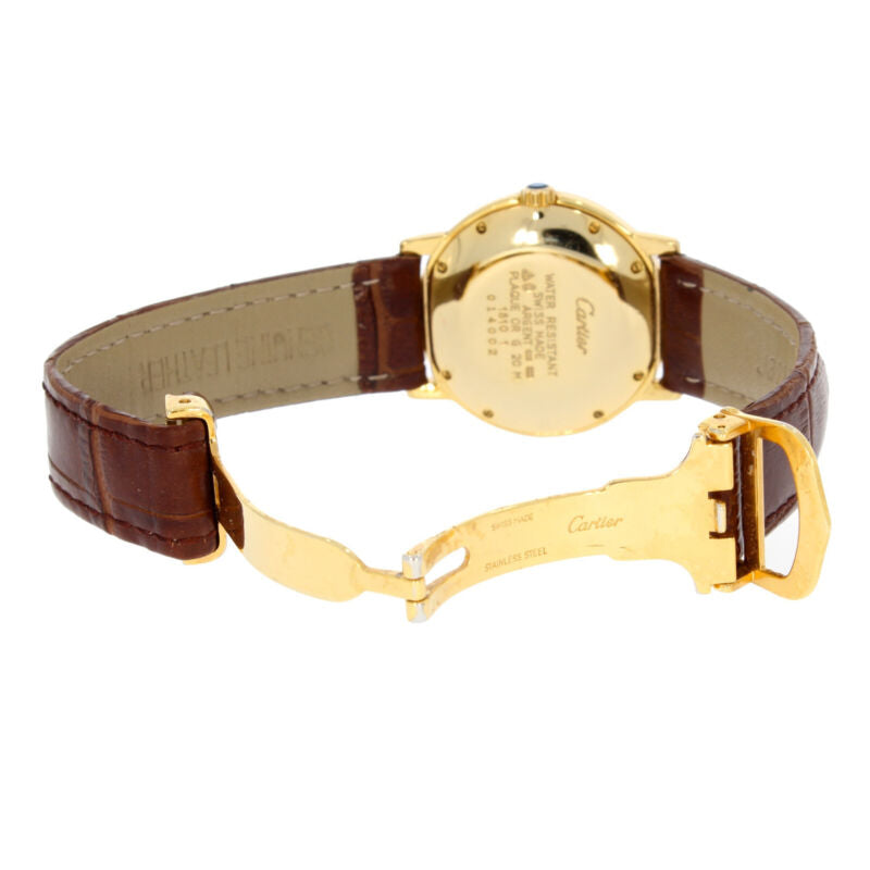 Cartier Must De Ronde Quartz Ladies Silver Gilt Vermeil Watch 1810-1